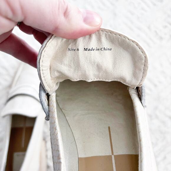 Dolce Vita Elias Flats Ivory Embossed Loafers - Picture 9 of 9